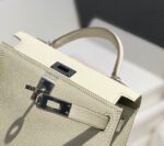 HM KELLY MINI 20 WHITE EPSOM SILVER HARDWARE - Image 14