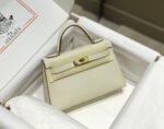 HM KELLY MINI 20 WHITE EPSOM GOLD HARDWARE - Image 10