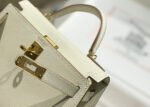 HM KELLY MINI 20 WHITE EPSOM GOLD HARDWARE - Image 14