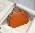 HM KELLY MINI 20 ORANGE EPSOM GOLD HARDWARE - Image 11