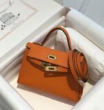 HM KELLY MINI 20 ORANGE EPSOM GOLD HARDWARE - Image 13