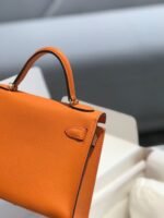 HM KELLY MINI 20 ORANGE EPSOM GOLD HARDWARE - Image 6
