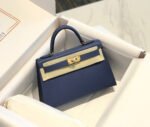 HM KELLY MINI 20 DENIM EPSOM GOLD HARDWARE - Image 9