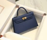 HM KELLY MINI 20 DENIM EPSOM GOLD HARDWARE - Image 4