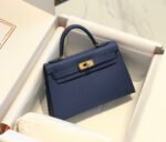 HM KELLY MINI 20 DENIM EPSOM GOLD HARDWARE - Image 12