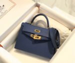 HM KELLY MINI 20 DENIM EPSOM GOLD HARDWARE - Image 2