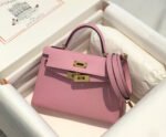 HM KELLY MINI 20 LIGHT PINK EPSOM GOLD HARDWARE - Image 3