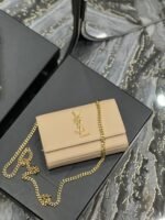KATE SMALL TASSEL BAG IN SATIN BEIGE - Image 15