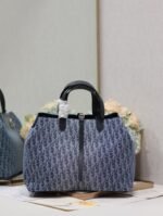 LARGE TOUJOURS 37 BLUE DENIM OBLIQUE JACQUARD - Image 5