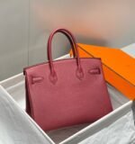 HM BIRKIN 25CM BURGUNDY CALFSKIN GOLD HARDWARE - Image 3