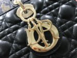 LARGE 32 LADY BAG IN BLACK LAMBSKIN WITH GOLD HARDWARE - Image 6