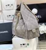 CC 25 HANDBAG IN GRAY 40 SUEDE CALFSKIN GOLD HARDWARE - Image 3