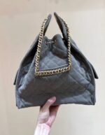 CC 25 HANDBAG IN GRAY 40 SUEDE CALFSKIN GOLD HARDWARE - Image 5