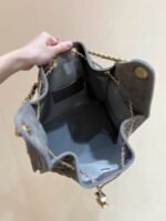 CC 25 HANDBAG IN GRAY 40 SUEDE CALFSKIN GOLD HARDWARE - Image 17