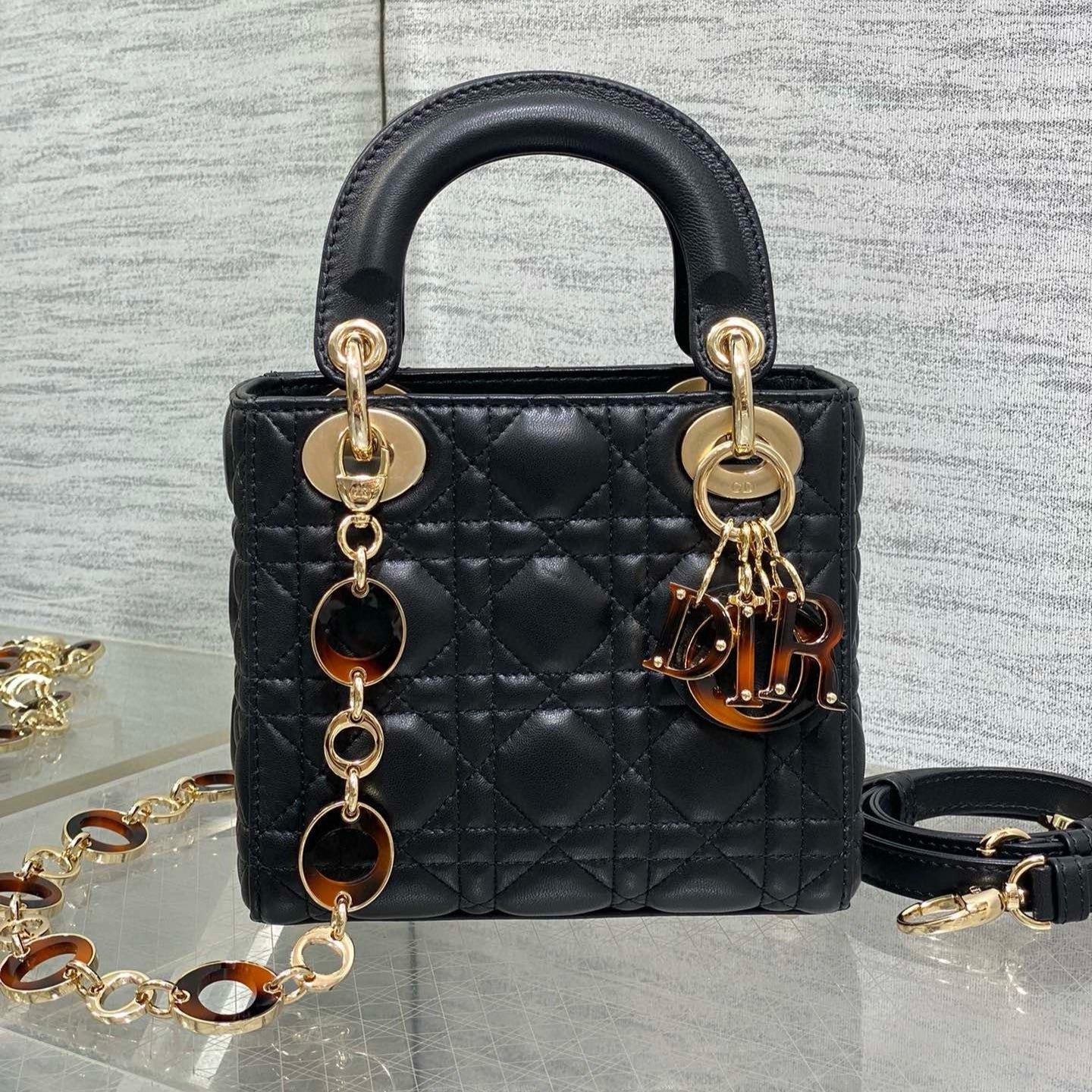 Image_20250410103745_153dcfb3-9567-4965-8c55-ef1bc9117300 SMALL 20 LADY BAG IN BLACK MACROCANNAGE LAMBSKIN WITH GOLD HARDWARE - Image 1