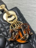 SMALL 20 LADY BAG IN BLACK MACROCANNAGE LAMBSKIN WITH GOLD HARDWARE - Image 15