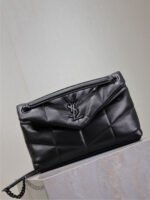 LOULOU PUFFER MEDIUM 29 IN ALL BLACK SHEEPSKIN BLACK HARDWARE - Image 13