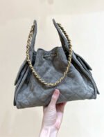 CC 25 HANDBAG IN GREY 30 SUEDE GOLD HARDWARE - Image 8