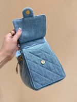 CC 25 HANDBAG IN BLUE 30 DENIM GOLD HARDWARE - Image 3