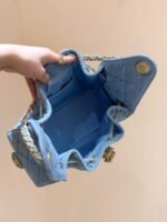 CC 25 HANDBAG IN BLUE 30 DENIM GOLD HARDWARE - Image 11