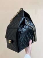 CC 25 HANDBAG IN BLACK 40 GRAINED CALFSKIN GOLD HARDWARE - Image 18