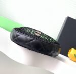 CC 25S POUCH IN BLACK LAMBSKIN WITH MESH GOLD HARDWARE - Image 13
