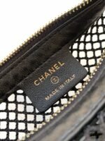 CC 25S POUCH IN BLACK LAMBSKIN WITH MESH GOLD HARDWARE - Image 17