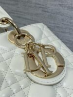 LADY BAG 24 IN WHITE CALFSKIN GOLD HARDWARE - Image 12
