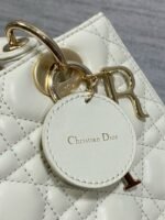 LADY BAG 24 IN WHITE CALFSKIN GOLD HARDWARE - Image 13