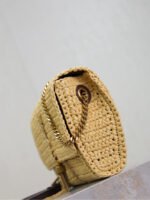 YSL KATE BAG CROSSBODY 26 IN BEIGE WOVEN RAFFIA GOLD HARDWARE - Image 5