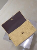 YSL KATE BAG CROSSBODY 26 IN BEIGE WOVEN RAFFIA GOLD HARDWARE - Image 2