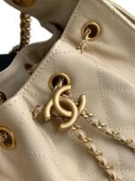 CC 25 MINI HANDBAG 22CM IN BEIGE GRAINED CALFSKIN GOLD HARDWARE - Image 4
