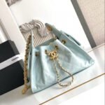 CC 25 MINI HANDBAG 22CM IN BABY BLUE GRAINED CALFSKIN GOLD HARDWARE - Image 9
