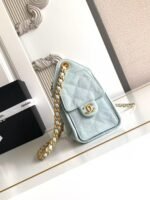 CC 25 MINI HANDBAG 22CM IN BABY BLUE GRAINED CALFSKIN GOLD HARDWARE - Image 7