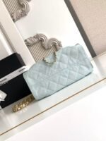CC 25 MINI HANDBAG 22CM IN BABY BLUE GRAINED CALFSKIN GOLD HARDWARE - Image 6