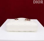 SMALL LADY D-JOY 22 WHITE LAMBSKIN GOLD HARDWARE - Image 4