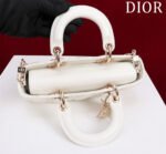 SMALL LADY D-JOY 22 WHITE LAMBSKIN GOLD HARDWARE - Image 5