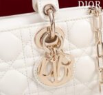 SMALL LADY D-JOY 22 WHITE LAMBSKIN GOLD HARDWARE - Image 16