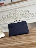 HM KELLY MINI POCHETTE 22 IN NAVY BLUE CALFSKIN - Image 8