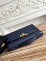 HM KELLY MINI POCHETTE 22 IN NAVY BLUE CALFSKIN - Image 15