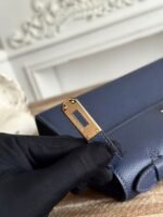 HM KELLY MINI POCHETTE 22 IN NAVY BLUE CALFSKIN - Image 13