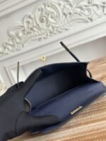 HM KELLY MINI POCHETTE 22 IN NAVY BLUE CALFSKIN - Image 11