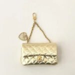 CC CLASSIC FLAP BAG 13 IN GOLD LAMBSKIN WITH PEARL HEART CHARM - Image 11