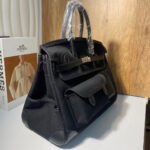 BIRKIN CARGO 35CM BLACK CANVAS AND LEATHER SILVER HARDWARE - Image 18