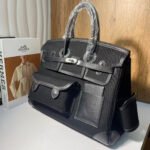 BIRKIN CARGO 35CM BLACK CANVAS AND LEATHER SILVER HARDWARE - Image 8