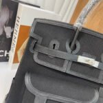 BIRKIN CARGO 35CM BLACK CANVAS AND LEATHER SILVER HARDWARE - Image 7