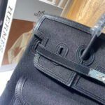 BIRKIN CARGO 35CM BLACK CANVAS AND LEATHER SILVER HARDWARE - Image 14