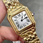 PANTHERE 27MM GOLD CASE WHITE DIAL