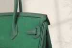 BIRKIN CARGO 25CM GREEN CANVAS AND LEATHER SILVER HARDWARE - Image 17