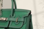 BIRKIN CARGO 25CM GREEN CANVAS AND LEATHER SILVER HARDWARE - Image 5